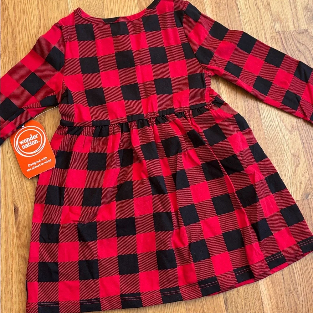 2T NWT Wonder Nation Red and Black Plaid Dress